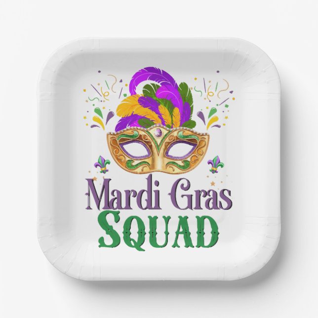 Assiettes En Carton Équipe Mardi Gras (Recto)