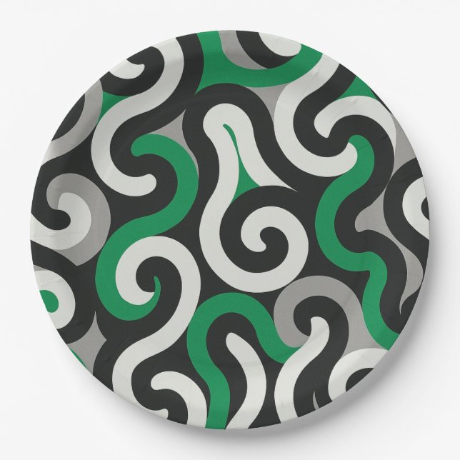 Assiettes En Carton Équipe verte (Devant)