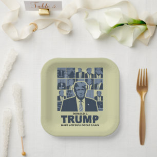 ASSIETTES EN CARTON ÈRE DONALD TRUMP