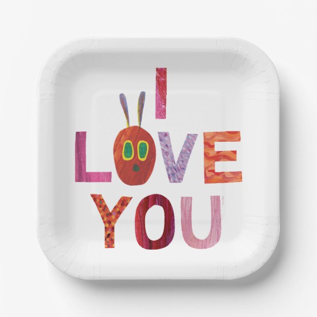 Assiettes En Carton Eric Carle | Caterpillar I Love You (Recto)