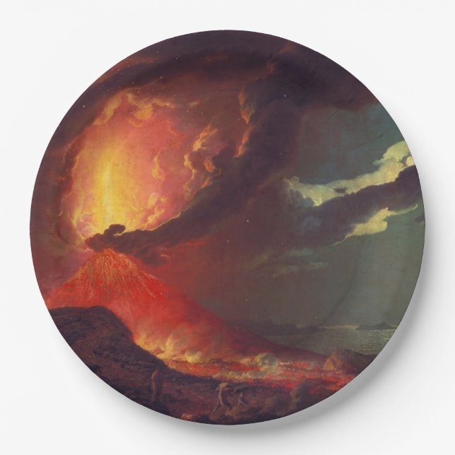Assiettes En Carton Éruption volcanique du Vésuve (Volcan en direct) (Devant)