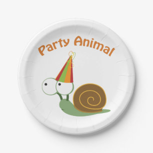 Assiettes En Carton Escargot animal de fête