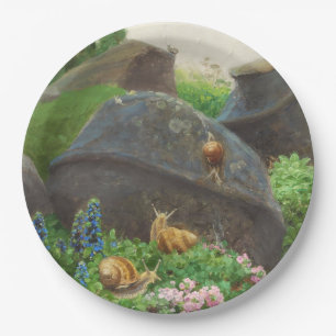 Assiettes En Carton Escargots dans un jardin de rochers (par H.A. Bren