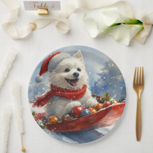 Assiettes En Carton Eskimo américain en traîneau Laissez tomber la nei