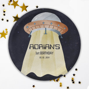 Assiettes En Carton Espace 1er Anniversaire Premier Voyage Autour Du S