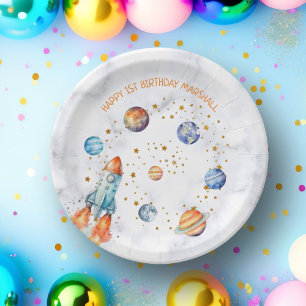 Assiettes En Carton Espace Extérieur Galaxie Planètes Système Solaire