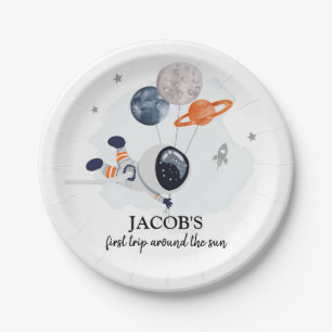 Assiettes En Carton Espace extra-atmosphérique garçon 1er voyage autou