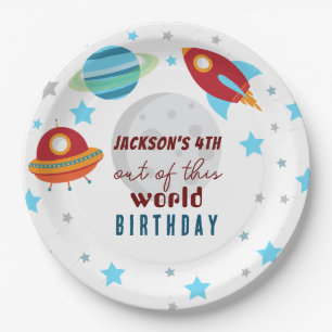 Assiettes En Carton Espace extraterrestre 4e anniversaire 