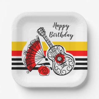 Assiettes En Carton Espagnol Souvenirs Classic Grille carré d'annivers