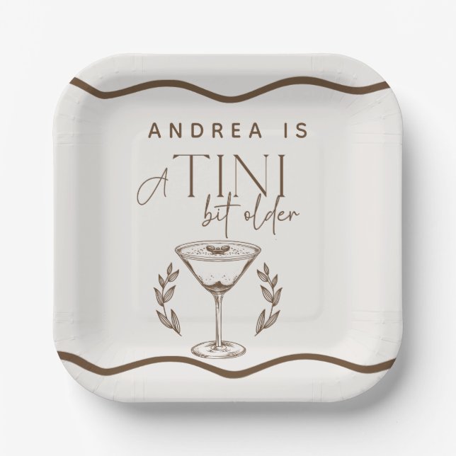 Assiettes En Carton Espresso Light | Martini | Cocktail anniversaire (Recto)