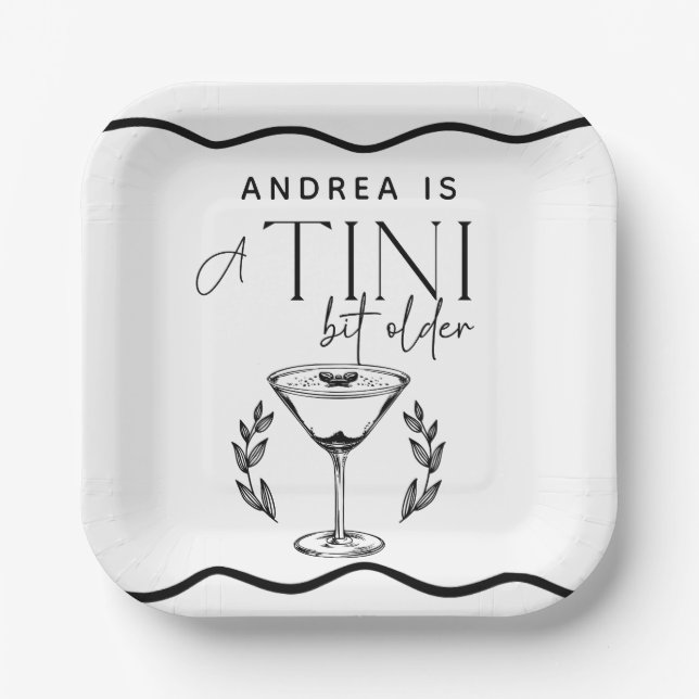 Assiettes En Carton Espresso Light | Martini | Cocktail anniversaire (Recto)