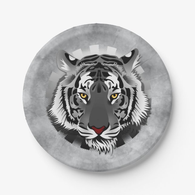 Assiettes En Carton Esprit du Tigre (Devant)