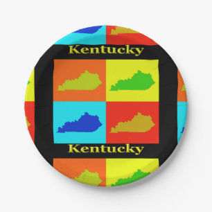 Assiettes En Carton État coloré de carte d'art de bruit du Kentucky