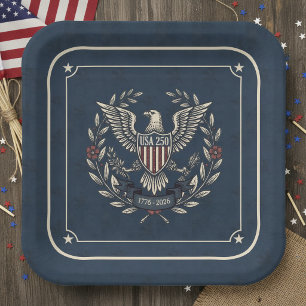 Assiettes En Carton États-Unis 250 Aigle patriotique motif héritage ma