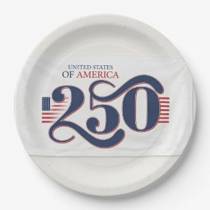 Assiettes En Carton États-Unis 250e anniversaire 