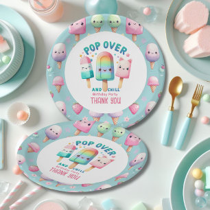 Assiettes En Carton Été Ice Pop Popsicle Crème de glace Anniversaire E