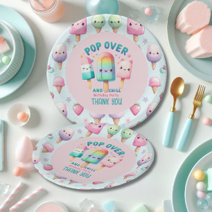Assiettes En Carton Été Ice Pop Popsicle Crème de glace Anniversaire E