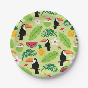 Assiettes En Carton Été tropical du Toucan