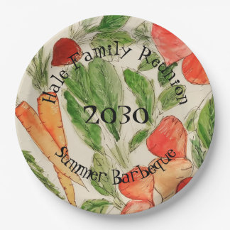 Assiettes En Carton Eté Végétal aquarelle art