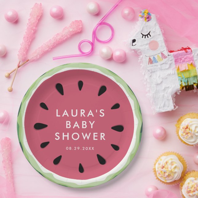 Assiettes En Carton Eté Watermelon Sweet Little Baby shower (Fête)