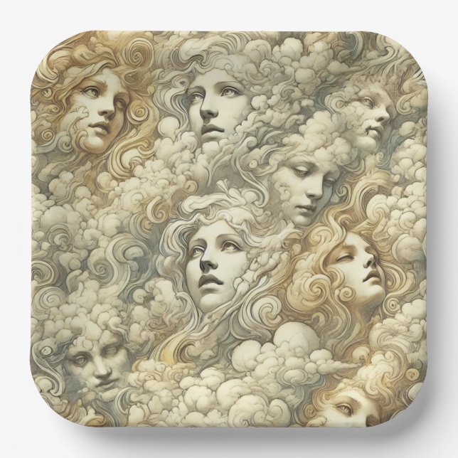 Assiettes En Carton Ethereal Drift – Gothic Victorian (Recto)