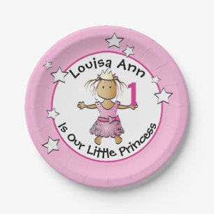 Assiettes En Carton Ethnic Princess Cute 1er anniversaire Pink Party