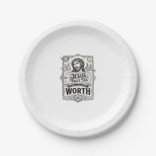 Assiettes En Carton Étiquette de prix de Jésus vaut l'étiquette de pri