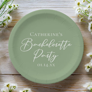 Assiettes En Carton Étiquette personnalisée de fête de bachelorette en