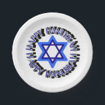 Assiettes En Carton Etoile bleue de David Joyeux Hanoukka Chanukkah Ju<br><div class="desc">Star Bleue de David Happy Hanoukka Chanukkah Fête juive Plaques papier de célébration</div>