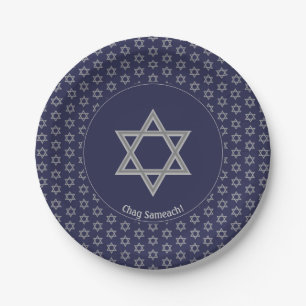 Assiettes En Carton ETOILE Personnalisable Bleu Foncé DE DAVID