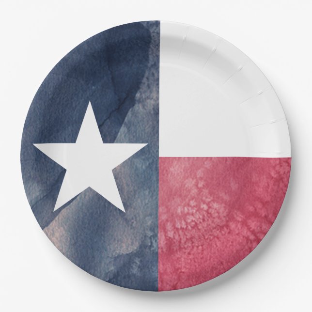 Assiettes En Carton Étoile solitaire | le Texas (Devant)