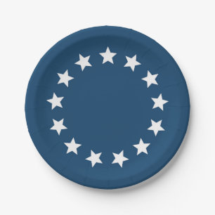 Assiettes En Carton Étoiles coloniales américaines de drapeau