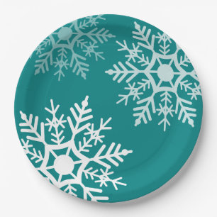 Assiettes En Carton Étoiles de neige - Noël - Plaque de papier