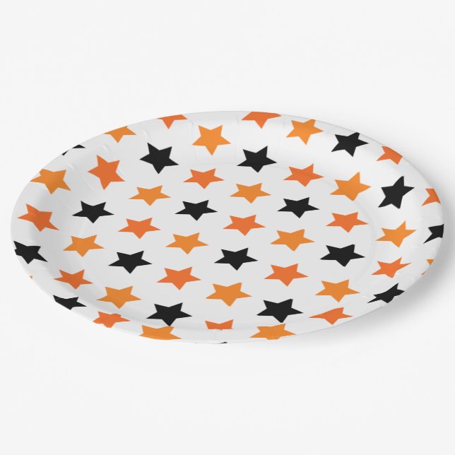 Assiettes En Carton Étoiles d'Halloween (Angle)