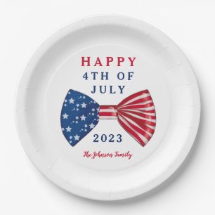Assiettes En Carton Étoiles Et Rayures Patriotiques 4 juillet