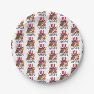 Assiettes En Carton Étoiles patriotiques et rayures Casquette et lunet
