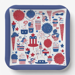 Assiettes En Carton Étoiles, rayures et shenanigans Plaque papier Carr