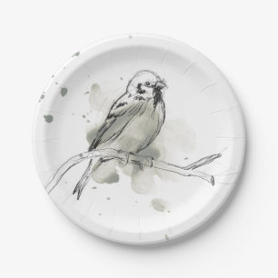 Assiettes En Carton Étude gestuelle d'oiseau
