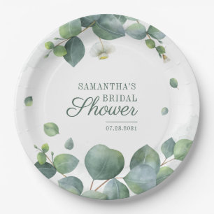 Assiettes En Carton Eucalyptus Verdure Enterrement de Vie de Jeune Fil