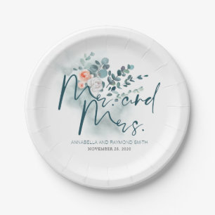 Assiettes En Carton Eucalyptus Verdure Mariage romantique