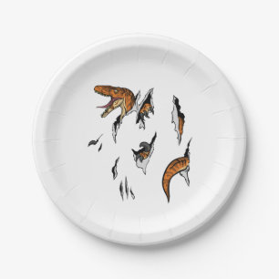 Assiettes En Carton Évasion de vélociraptor