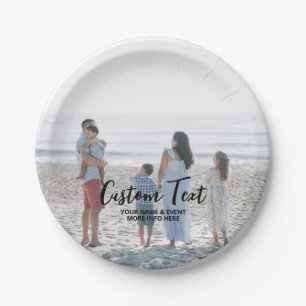Assiettes En Carton Événement de fête avec photo personnalisée en lett