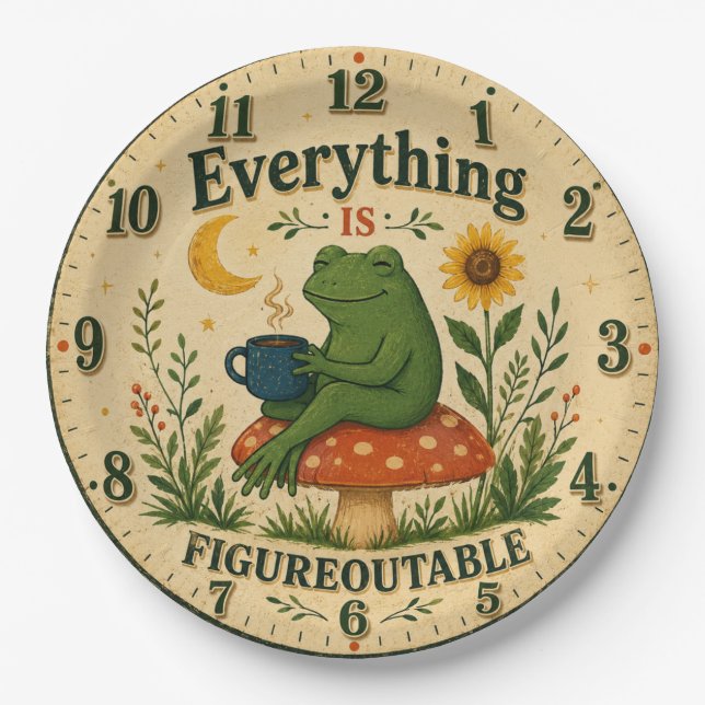 Assiettes En Carton Everything Is Figureoutable Frog (Devant)