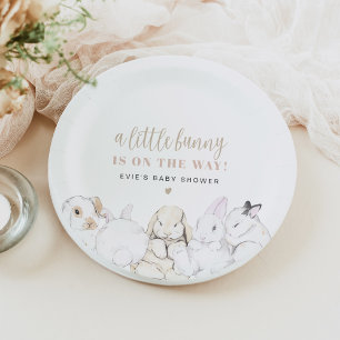 Assiettes En Carton EVIE Cute Pastel Aquarelle Bunny Baby shower