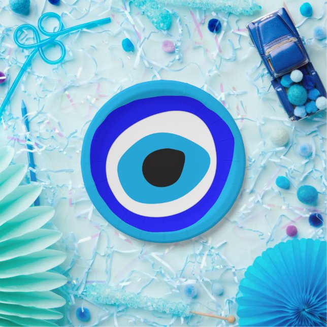 Assiettes En Carton Evil Eye Talisman & arabe Amulet /turc, grec  (Fête)