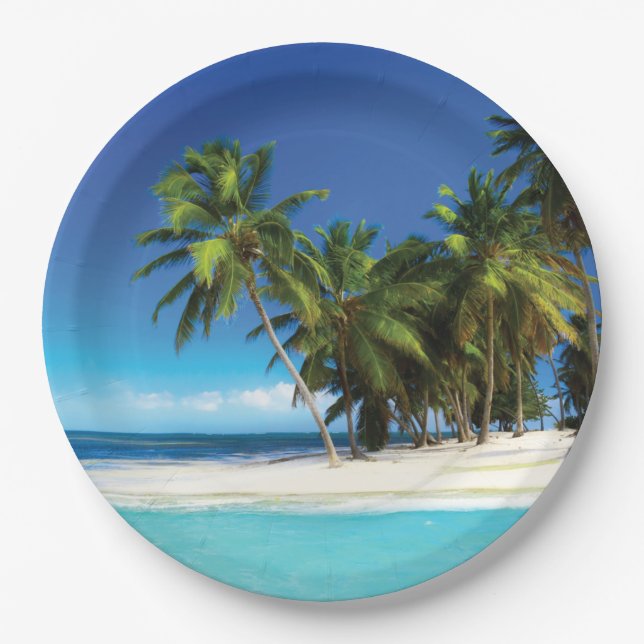 Assiettes En Carton Exotic beach throw pillow (Devant)