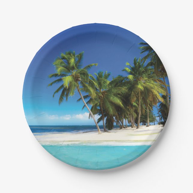 Assiettes En Carton Exotic beach throw pillow (Devant)
