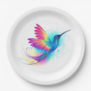Assiettes En Carton Exotic Rainbow Hummingbird