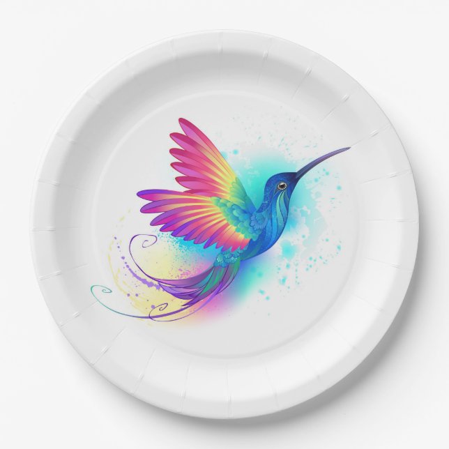 Assiettes En Carton Exotic Rainbow Hummingbird (Devant)