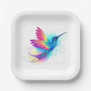 Assiettes En Carton Exotic Rainbow Hummingbird